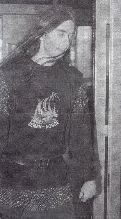 Varg Vikernes of Burzum wearing Bergen Norge t-shirt