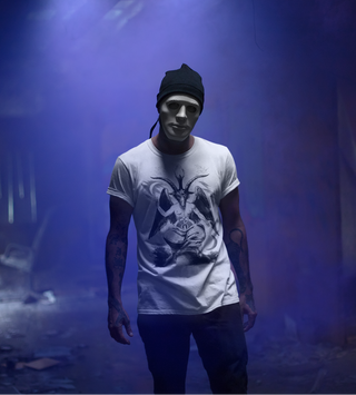 Man wearing Baphomet T-Shirt