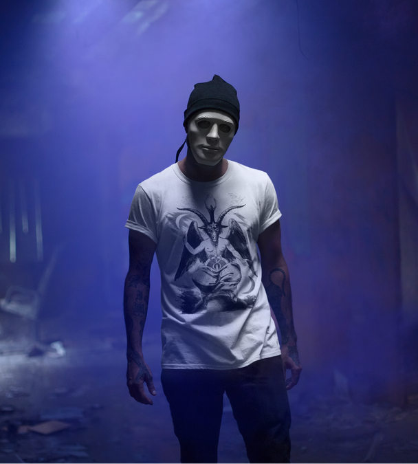 Man wearing Baphomet T-Shirt
