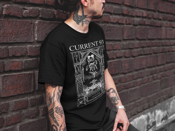 Tattooed man wearing Current 93 Imperium T-Shirt