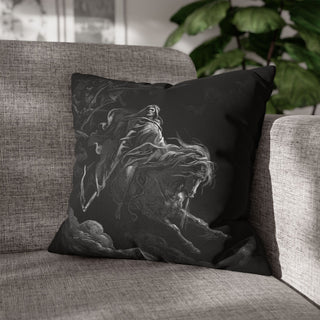 Gustave Doré 'Death on the Pale Horse' pillowcase, 100% spun polyester, double-sided print, concealed zipper, 4 size options