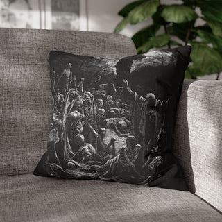 Gustave Doré 'Visions of the Valley of Dry Bones' pillowcase, 100% spun polyester, double-sided print, concealed zipper, 4 size options