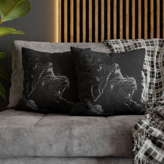 Gustave Doré 'Death on the Pale Horse' pillowcase, 100% spun polyester, double-sided print, concealed zipper, 4 size options