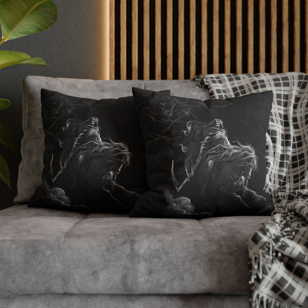 Gustave Doré 'Death on the Pale Horse' pillowcase, 100% spun polyester, double-sided print, concealed zipper, 4 size options