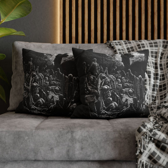 Gustave Doré 'Visions of the Valley of Dry Bones' pillowcase, 100% spun polyester, double-sided print, concealed zipper, 4 size options