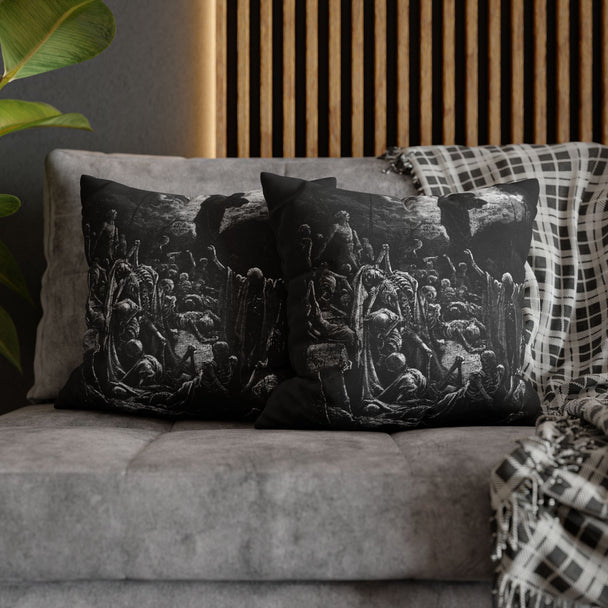 Gustave Doré 'Visions of the Valley of Dry Bones' pillowcase, 100% spun polyester, double-sided print, concealed zipper, 4 size options