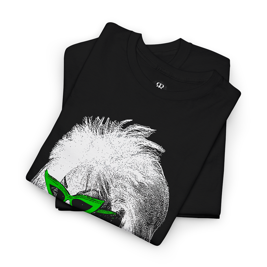 Black T-shirt showing Divine from John Waters movies, below written Trash in green