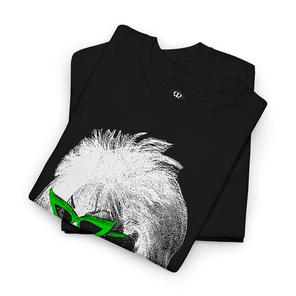 Black T-shirt showing Divine from John Waters movies, below written Trash in green