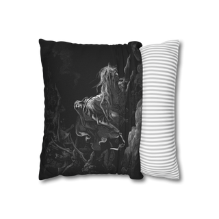 Gustave Doré 'Death on the Pale Horse' pillowcase, 100% spun polyester, double-sided print, concealed zipper, 4 size options