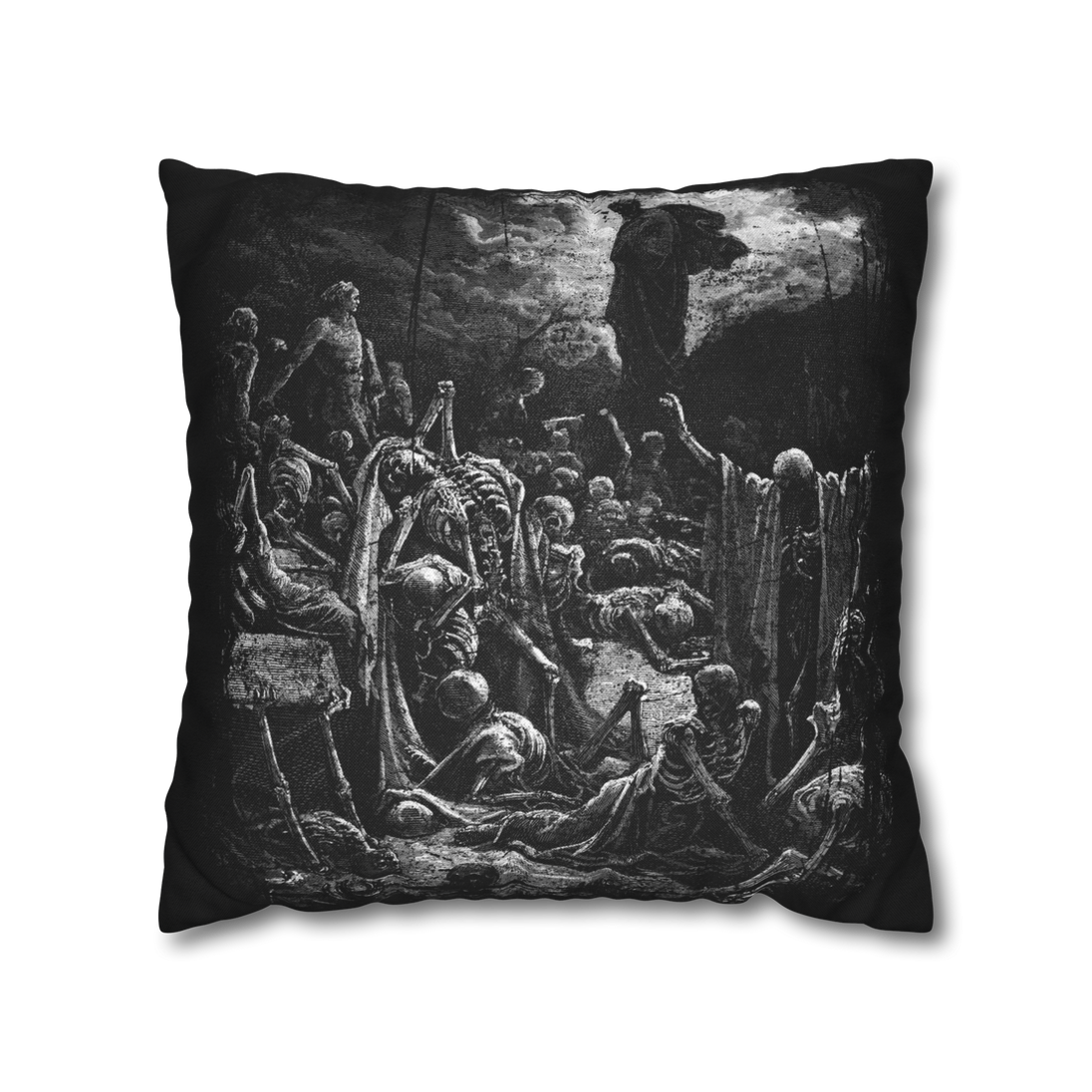 Gustave Doré 'Visions of the Valley of Dry Bones' pillowcase, 100% spun polyester, double-sided print, concealed zipper, 4 size options
