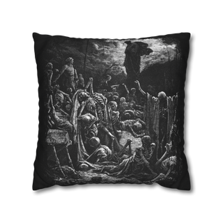 Gustave Doré 'Visions of the Valley of Dry Bones' pillowcase, 100% spun polyester, double-sided print, concealed zipper, 4 size options