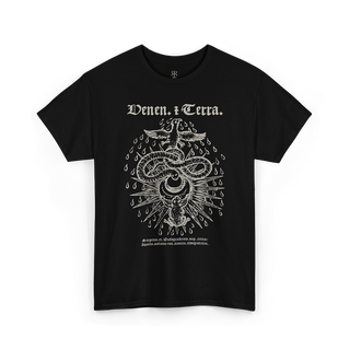 Black t-shirt showing Alchemical Serpent and Toad