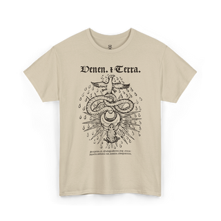 Sand t-shirt showing alchemical Serpent and Toad