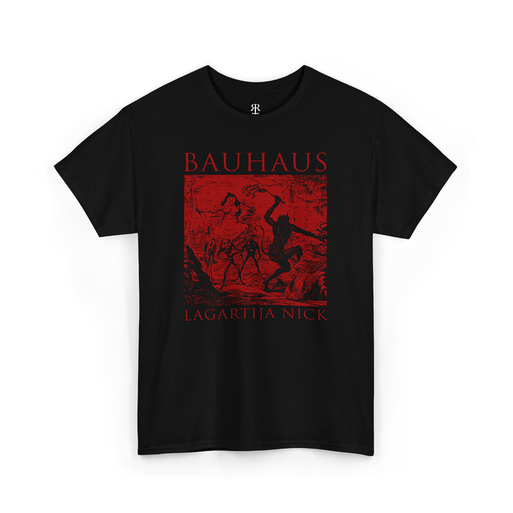 Bauhaus Lagartija Nick T-Shirt, black, red print