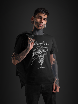 Man wearing Cocteau Twins Lullabies T-Shirt