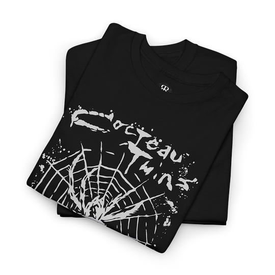 Black T-shirt with a graphic print of a spider and the text 'Cocteau Twins' on the front.