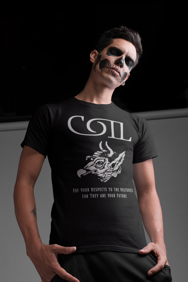 Man wearing Coil Vultures T-Shirt