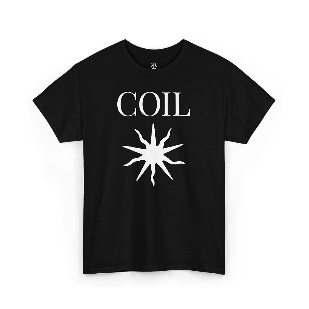 Coil shirt featuring the 'Black Sun' design.