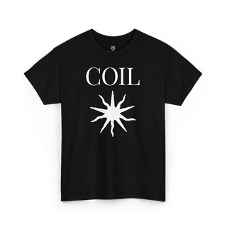 Coil shirt featuring the 'Black Sun' design.