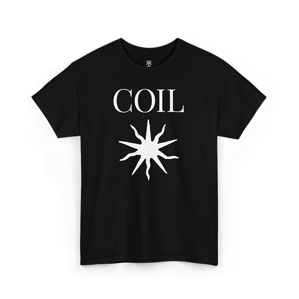 Coil shirt featuring the 'Black Sun' design.
