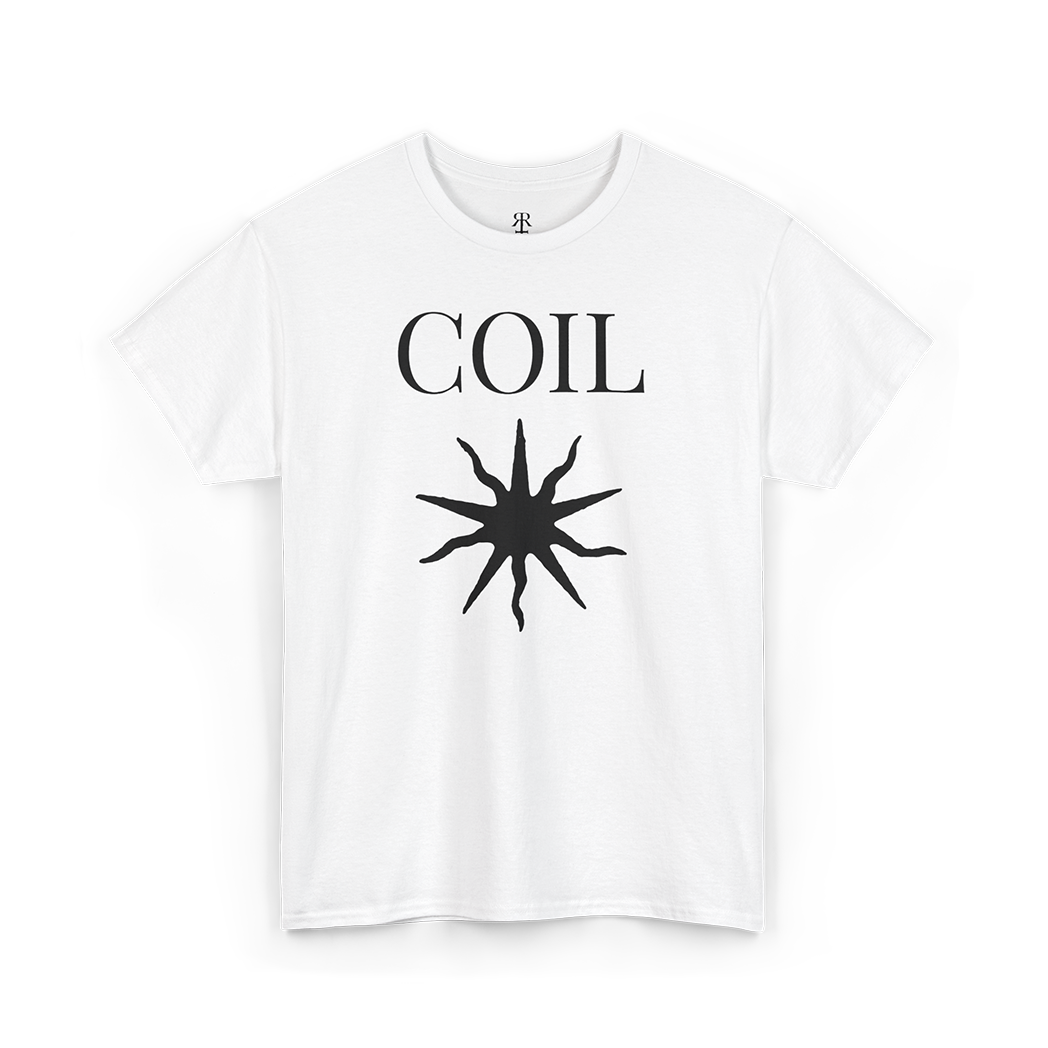 Coil shirt featuring the 'Black Sun' design.