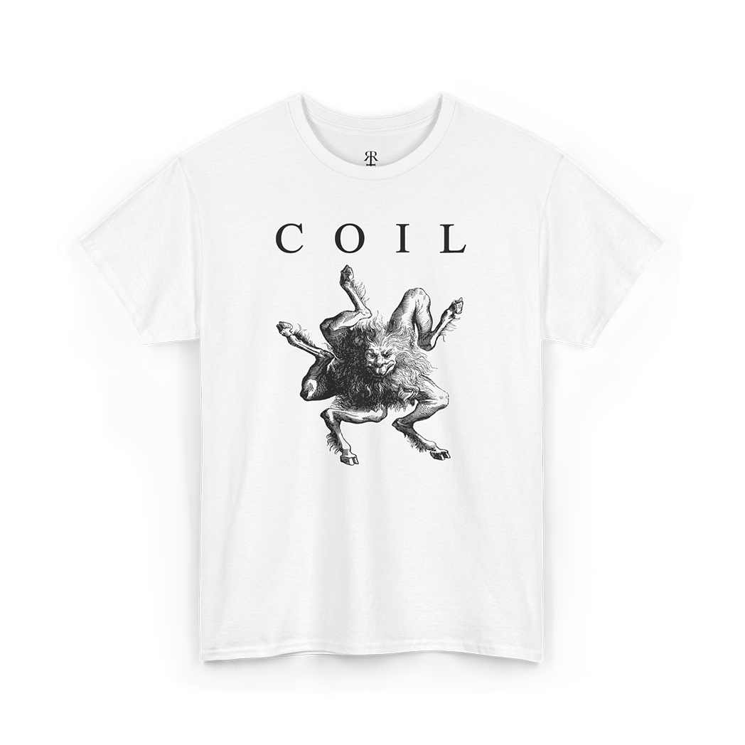 Coil Demon T-Shirt showing demon Buer, white