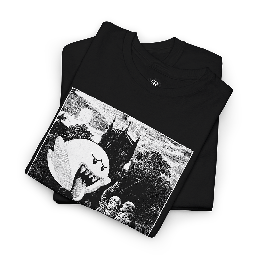 Dafuq Did We Just Summon T-Shirt, showing two ceremonial magicians in ritual circle summoning funny ghost