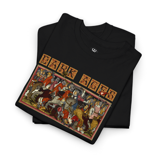 Black Dark Ages shirt featuring a striking illustration of the Battle of Mühldorf
