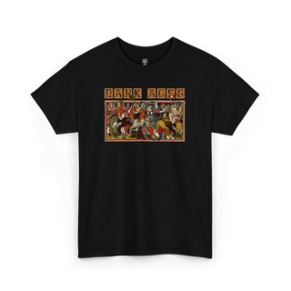 Black Dark Ages shirt featuring a striking illustration of the Battle of Mühldorf
