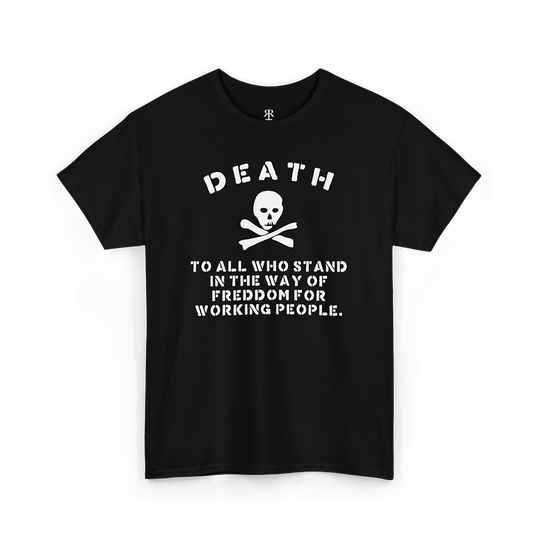 Makhnovshchina unisex T-shirt, black with anarchist history and revolutionary counterculture design