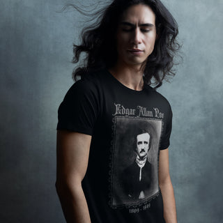 Man wearing Edgar Allan Poe T-Shirt