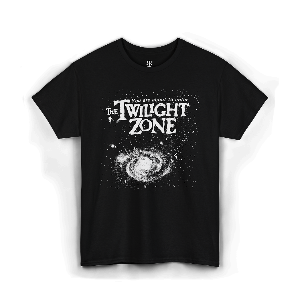 Vintage Remake You are About to Enter the Twilight Zone T-Shirt, showing space and galaxy