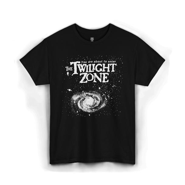 Vintage Remake You are About to Enter the Twilight Zone T-Shirt, showing space and galaxy