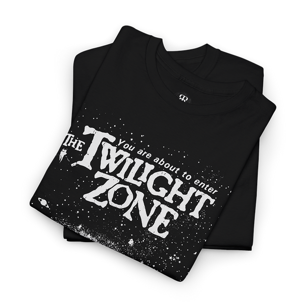 Vintage Remake You are About to Enter the Twilight Zone T-Shirt, showing space and galaxy