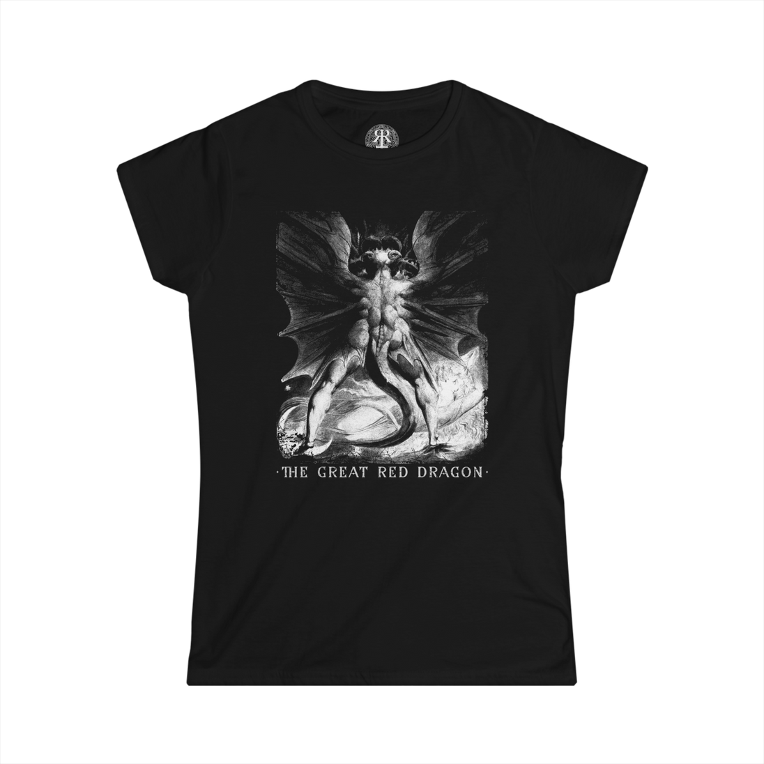 Black girlie Great Red Dragon T-Shirt in gray print