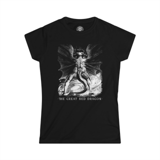Black girlie Great Red Dragon T-Shirt in gray print