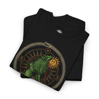 Folded Green Lion Devouring the Sun T-Shirt