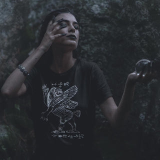 Woman wearing Tiamat T-Shirt