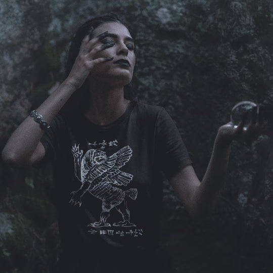 Woman wearing Tiamat T-Shirt