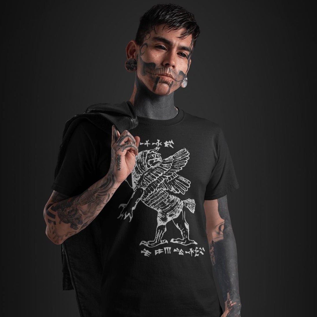 Man wearing Tiamat T-Shirt