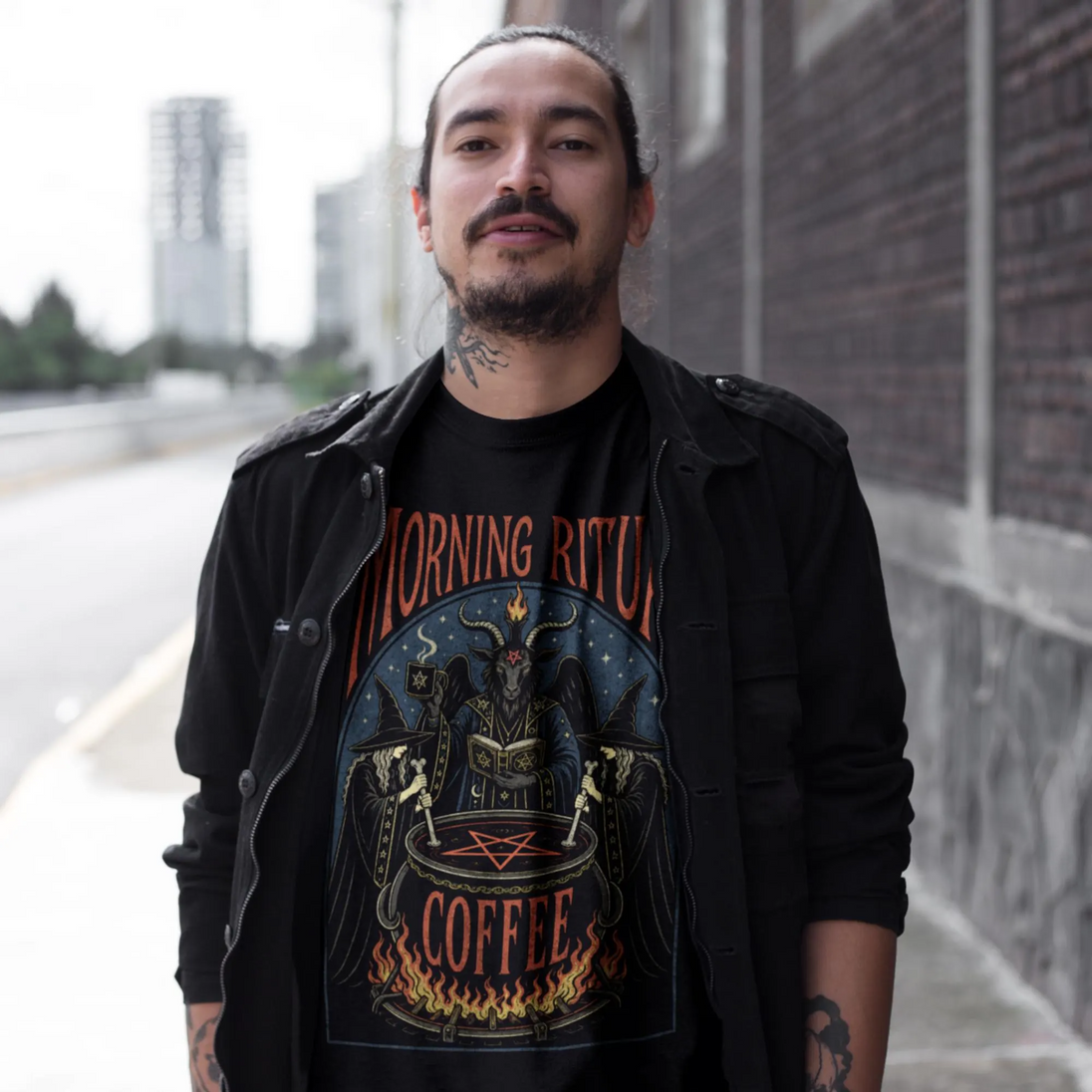 Man wearing Morning Ritual T-Shirt