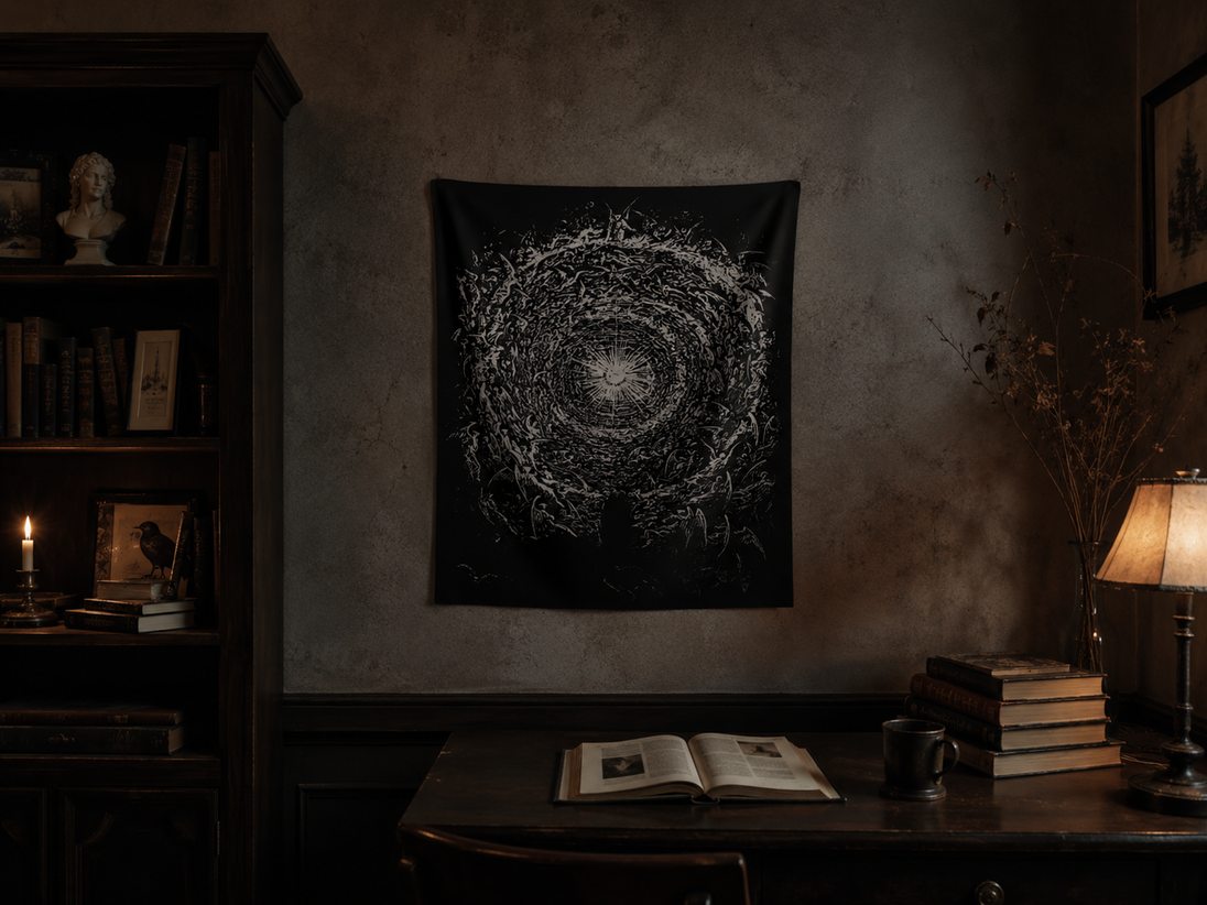 Gustave Doré Empyrean Tapestry in moody setting