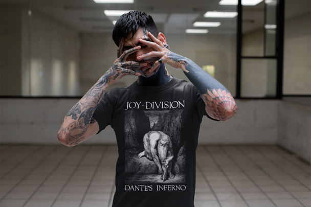Man wearing Joy Division Dante's Inferno T-Shirt