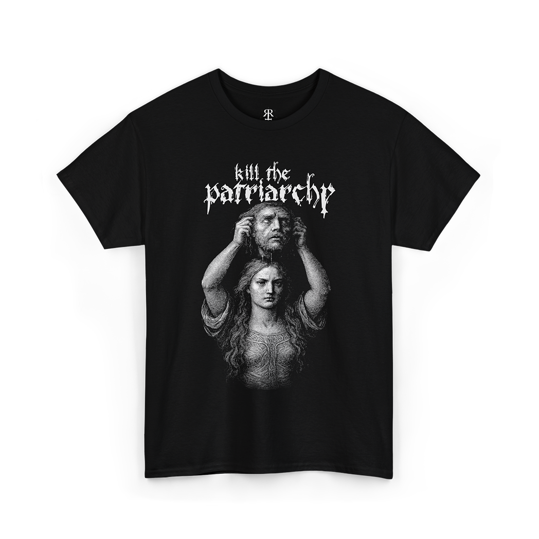 Kill the Patriarchy unisex T-shirt, 100% cotton, classic fit, black with feminist and anti-patriarchy message