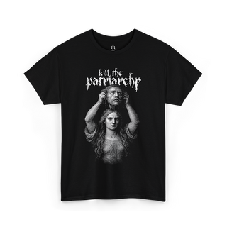 Kill the Patriarchy unisex T-shirt, 100% cotton, classic fit, black with feminist and anti-patriarchy message