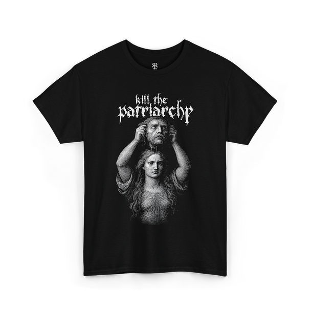 Kill the Patriarchy unisex T-shirt, 100% cotton, classic fit, black with feminist and anti-patriarchy message