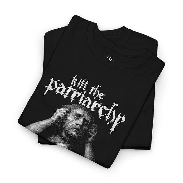 Kill the Patriarchy unisex T-shirt, 100% cotton, classic fit, black with feminist and anti-patriarchy message