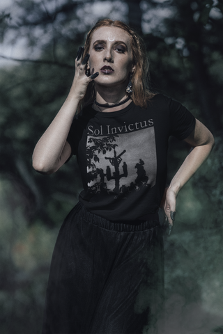 Woman wearing Sol Invictus La Croix T-Shirt