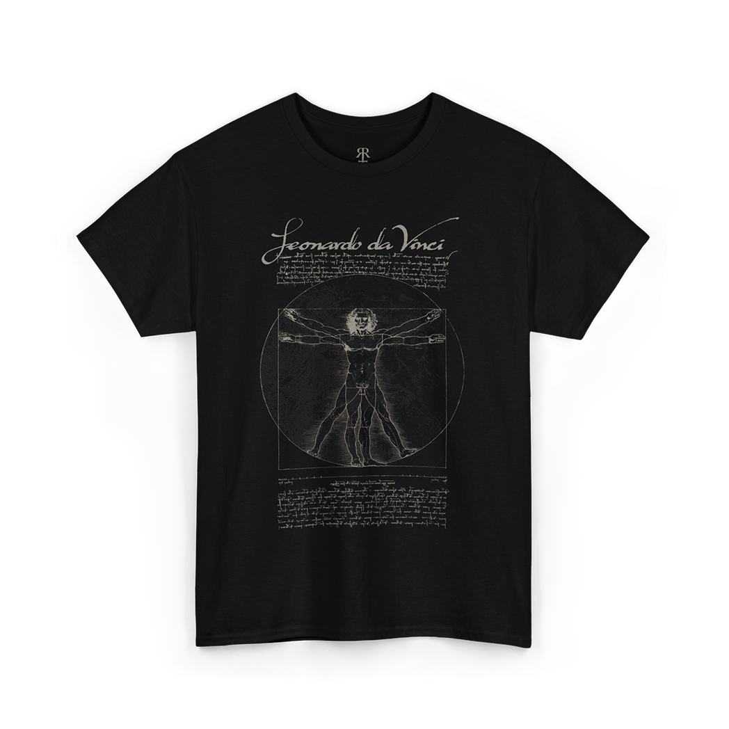 Leonardo Da Vinci Vitruvian Man T-Shirt, black