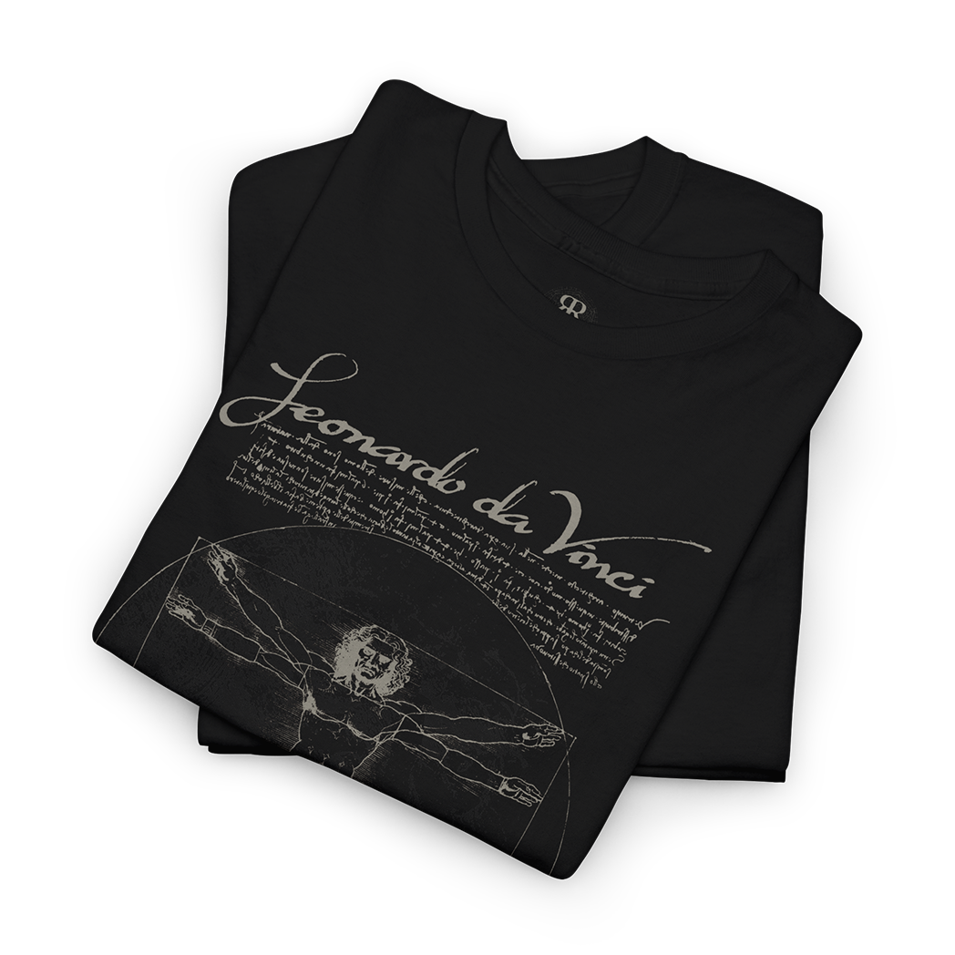 Leonardo Da Vinci Vitruvian Man T-Shirt, black